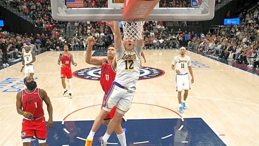 Jake LaRavia: Lakers Played Hard Against Clippers But Shots Did Not Fall