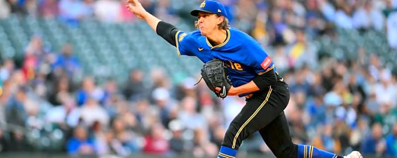 Seattle Mariners Ace Logan Gilbert Throwing in Pregame Warmups