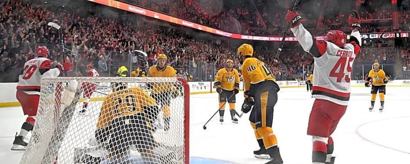 The Hurricanes storm back to stun the Predators, giving the Greensboro crowd a show