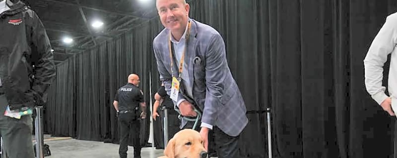 Kirk Herbstreit And His Dog Take Over Pirates Field Before NFL Draft