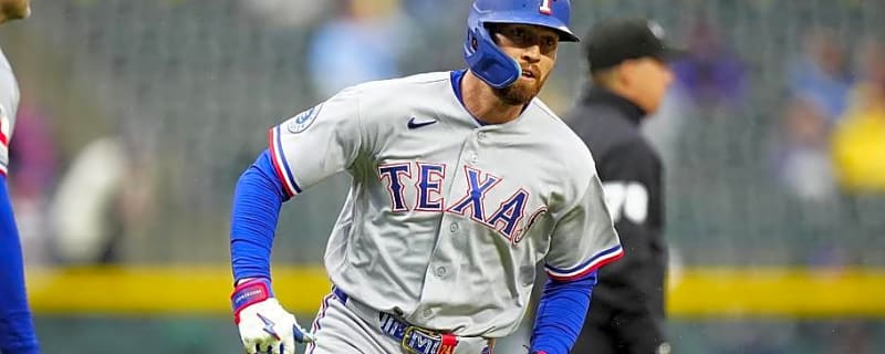 Rangers Remove Brandon Nimmo Again with Hamstring Tightness vs. Rockies
