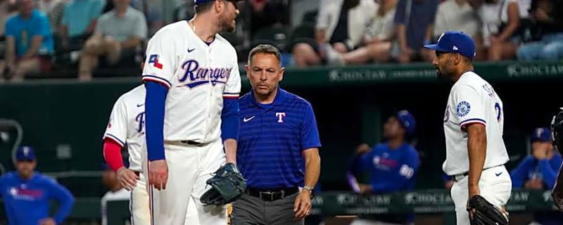 Rangers Reliever Luke Jackson Hit by Comebacker Closing Out Rockies Win