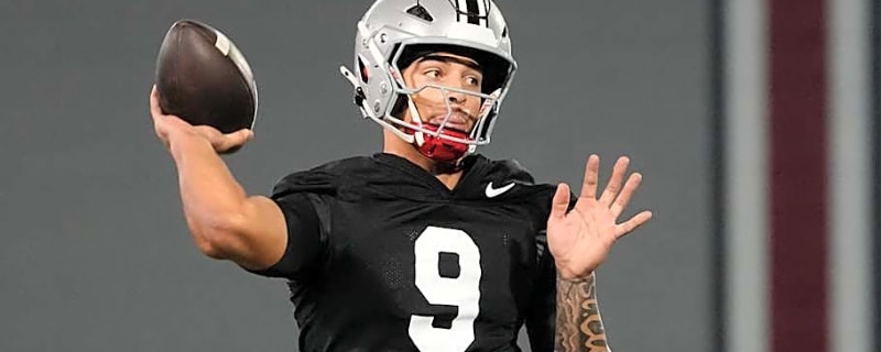 Ohio State freshman quarterback impressing head coach Ryan Day in practice
