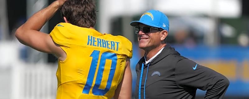 Justin Herbert injury update from Jim Harbaugh leads to another legendary quote