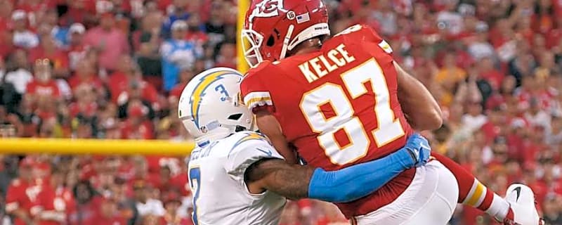 Derwin James and Travis Kelce show respect and embrace one last time
