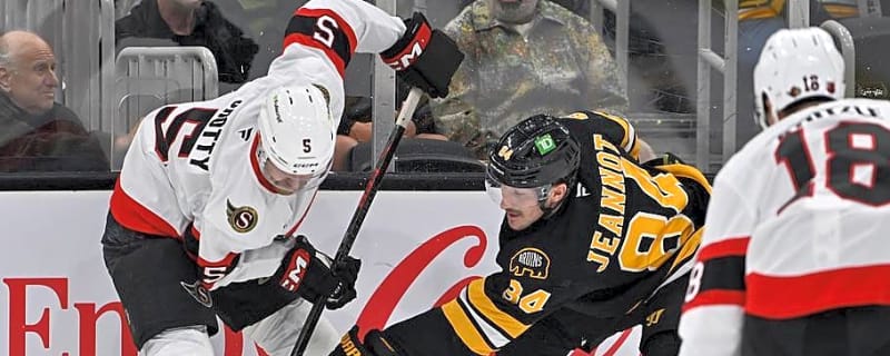 Bruins Fall to Senators, Record Second Straight Loss
