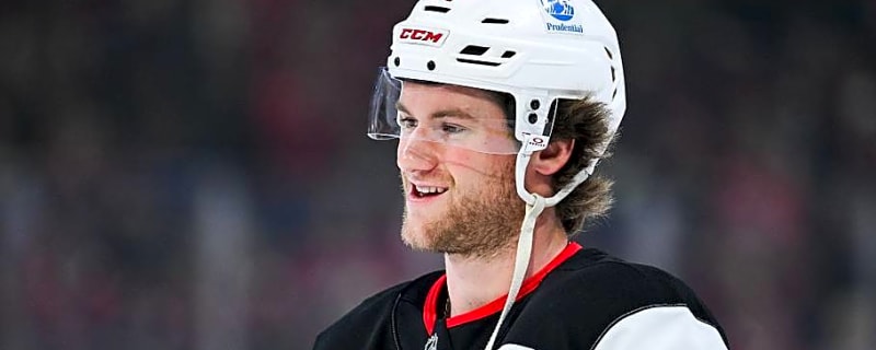 Dawson Mercer starts the New Jersey Devils season in an unfamiliar place