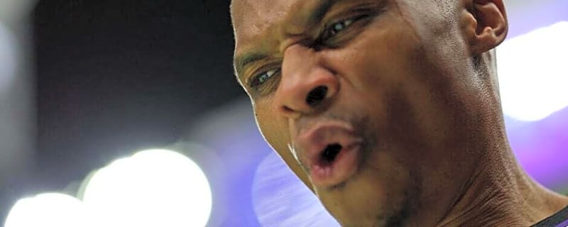 Russell Westbrook reacts after historic achievement in his latest start for the Sacramento Kings