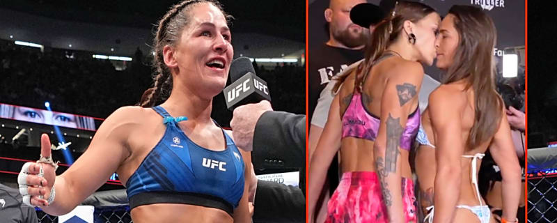 Ex-UFC title challenger is bizarrely kissed during BKFC weigh-in ahead of comeback fight