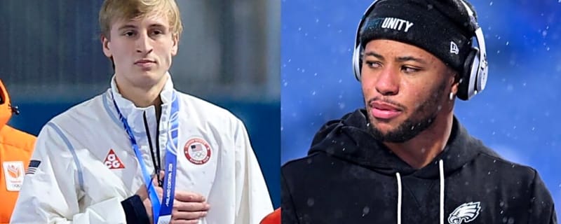 USA Speedskater Jordan Stolz Is Challenging Saquon Barkley For 'Quadzilla' Title With Epic Viral Graphic 
