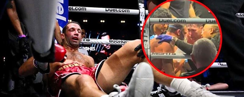 New footage shows Luke Rockhold in oxygen mask as concerned Darren Till looks on after KO