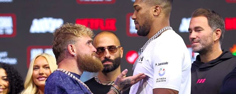 Anthony Joshua weighs in 26.5 lbs more than Jake Paul ahead of heavyweight clash