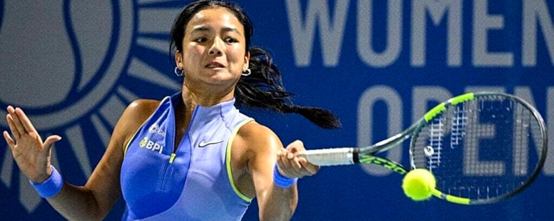 Alexandra Eala reacts to reaching the Philippine Women’s Open quarter-finals