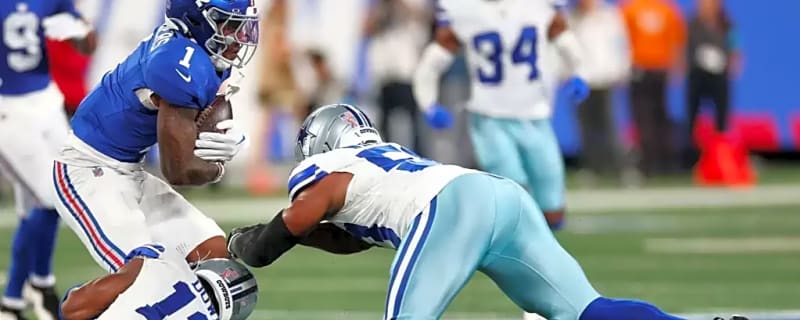 Cowboys’ Caleb Downs records his first NFL sack on Jaxson Dart against the Giants