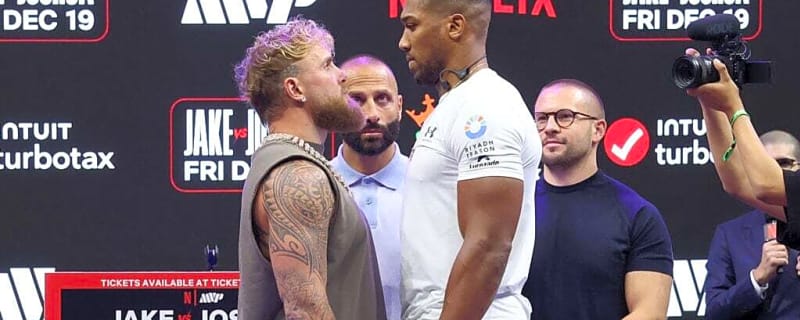 Jake Paul and Anthony Joshua comical size difference revealed as AJ vows to ‘break his face’