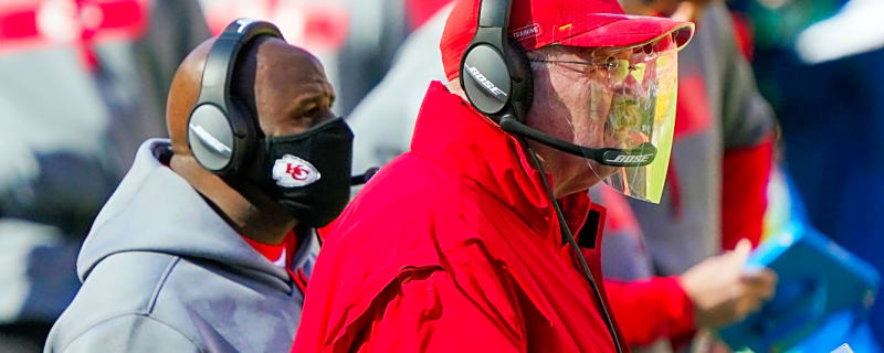 Andy Reid explains how bringing offensive coordinator Eric Bieniemy back could help even the players of Patrick Mahomes' status