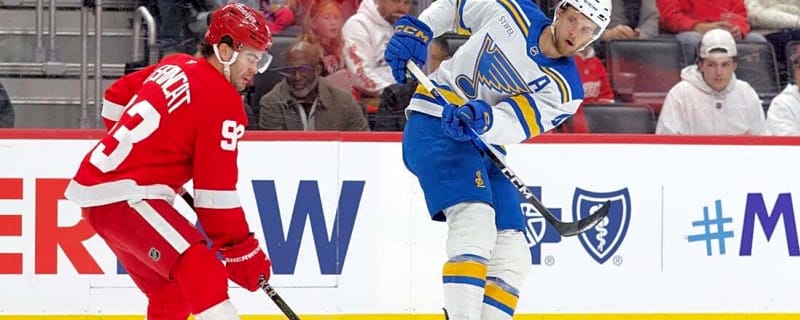 Aleksanteri Kaskimaki scores 1st goal, Blues defeat Red Wings