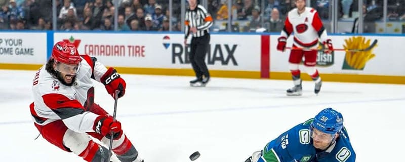 Nikolaj Ehlers' hat trick boosts Hurricanes past Canucks