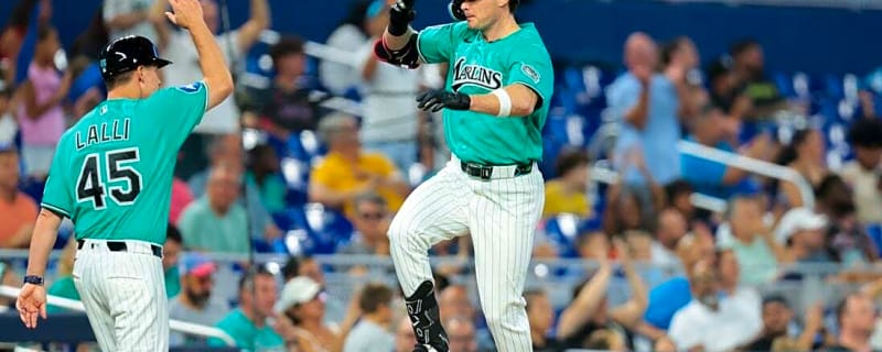 Griffin Conine (2 HRs), Marlins break game open, crush Angels