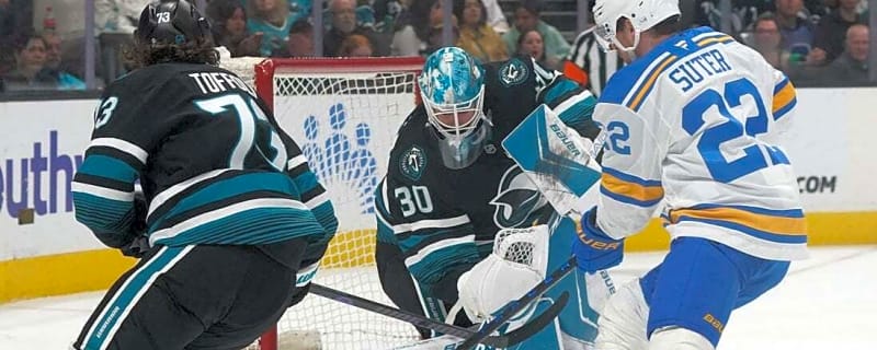 Macklin Celebrini hits 100 points in Sharks' late win over Blues