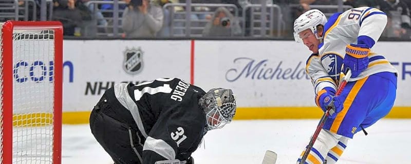 Stingy Sabres finally permit a goal, but topple Kings