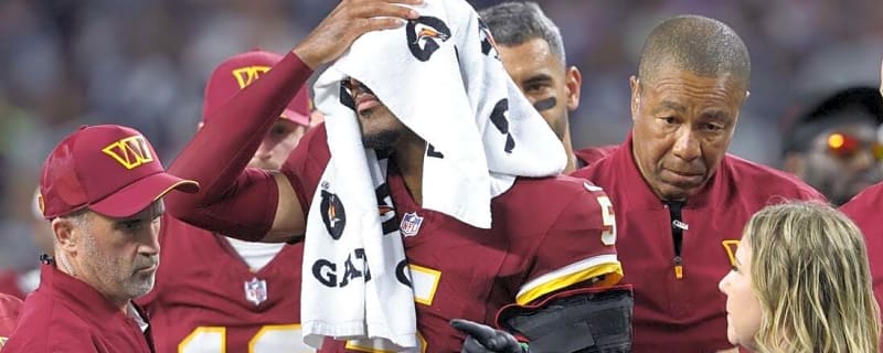Commanders QB Jayden Daniels practices in limited capacity