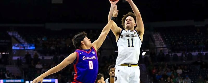 Braeden Shrewsberry shoots Notre Dame past Evansville 82-58