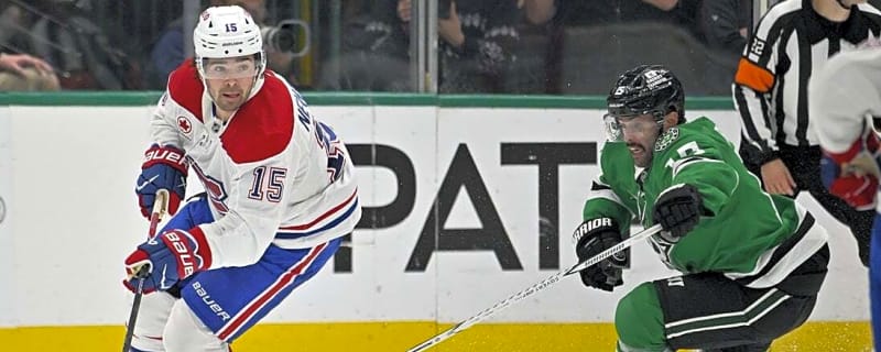 Cole Caufield, Alex Newhook double up as Canadiens trounce Stars