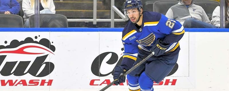 Blues F Jordan Kyrou (leg) makes early exit vs. Senators