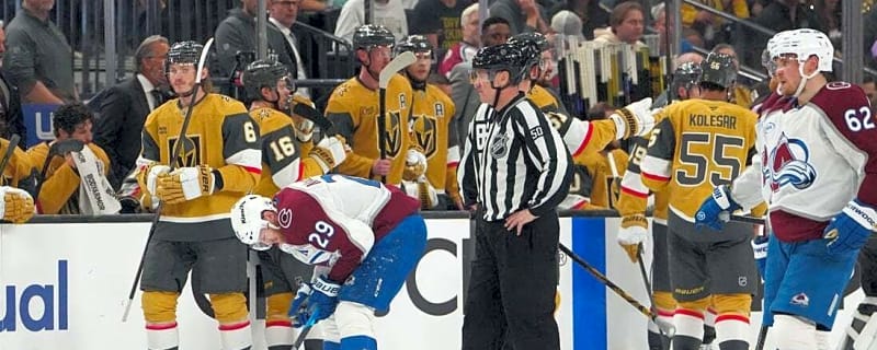 Avs star Nathan MacKinnon limited after taking shot to knee in Game 3