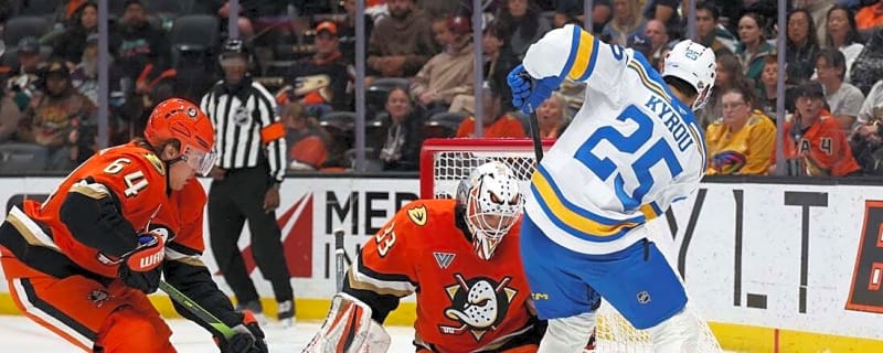 Joel Hofer produces 5th shutout of season as Blues blank Ducks