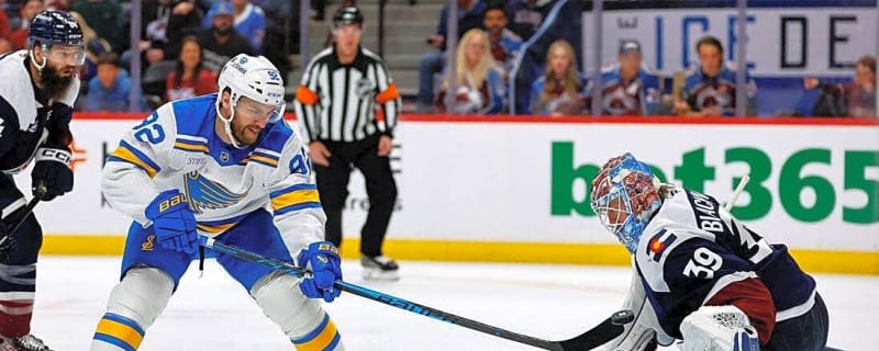 Robert Thomas' hat trick helps Blues beat Avs, continue playoff push