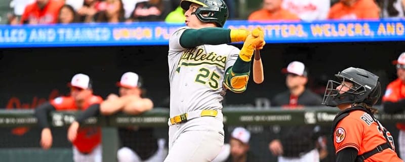 Top half of Athletics' order rolls versus O's