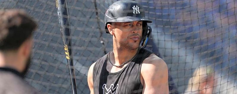 Yankees DH Giancarlo Stanton ready to swing, can't open bag of chips