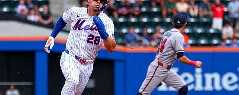 Mets squeeze by Braves in opener of DH