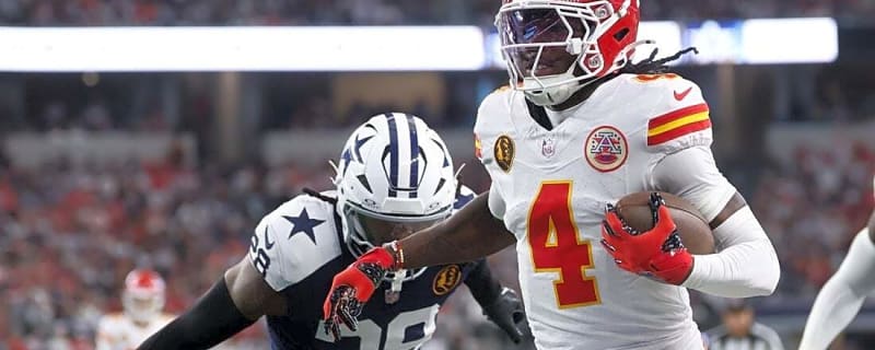 Season of Chiefs WR Rashee Rice (concussion) parked in pit row