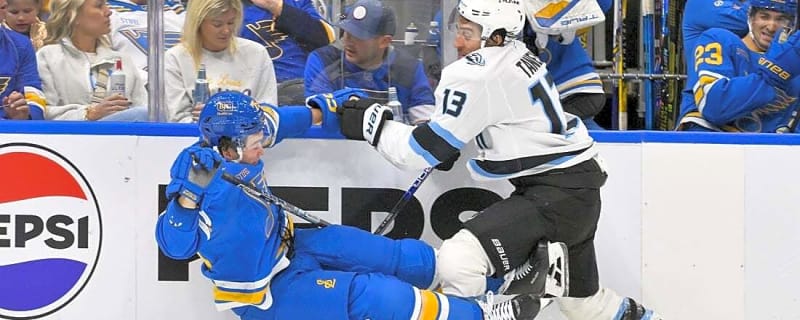 Logan Cooley&#39;s hat trick propels streaking Mammoth past Blues