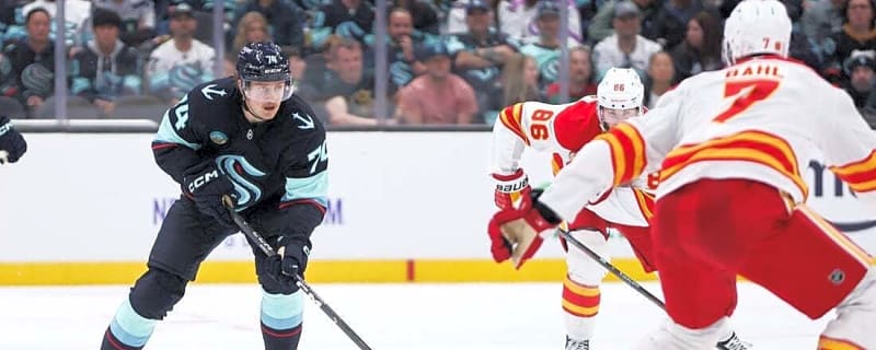 Mackie Samoskevich nets two goals as Kraken rout Flames again