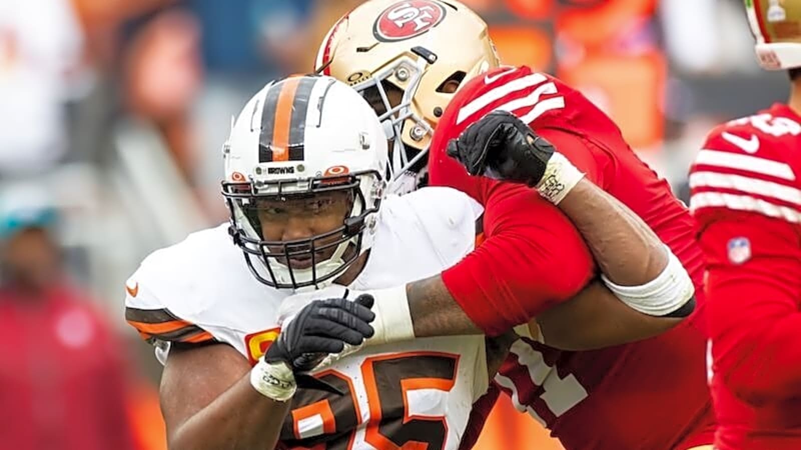 49ers’ Trent Williams Not Happy To See Myles Garrett Traded To Rams