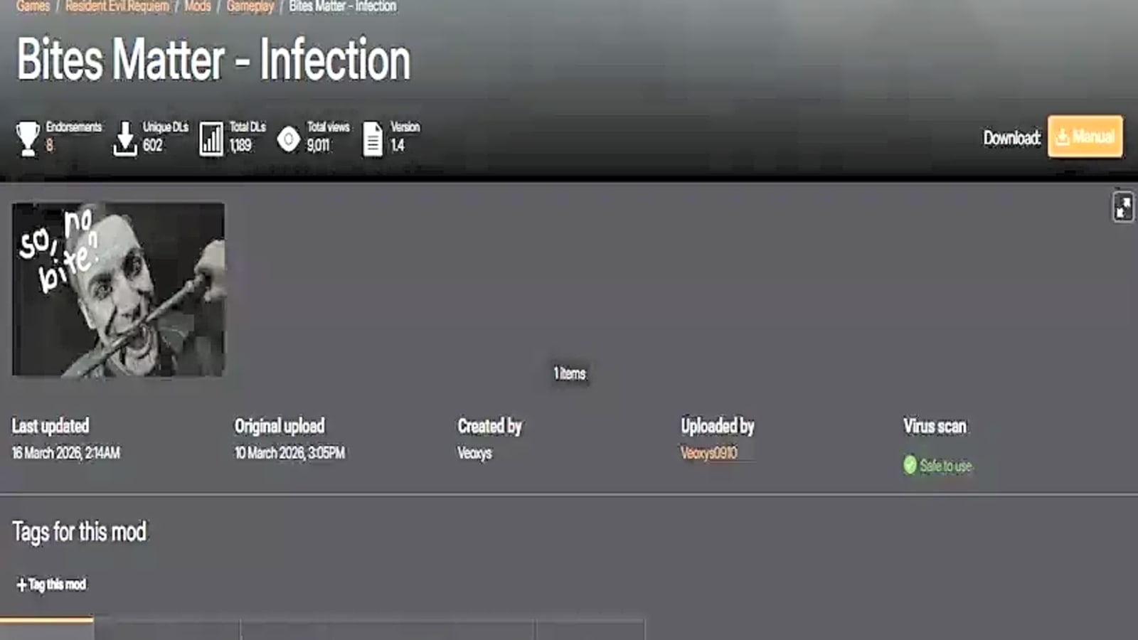 New Resident Evil Requiem Mod Adds Zombie Infection