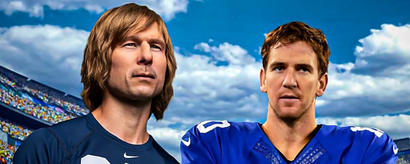 Eli Manning congratulates Glen Powell on Chad Powers premiere day