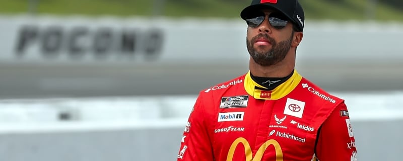 Bubba Wallace drops a ‘Rocky Top, go Vols’ during Bristol pre-race introductions