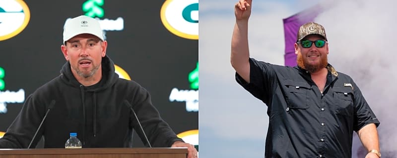 Matt LaFleur, Packers players shotgun beers with Luke Combs