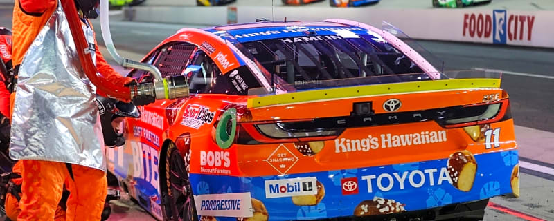 Denny Hamlin reacts to being blamed by John Hunter Nemechek for Chase Elliott wreck at Bristol