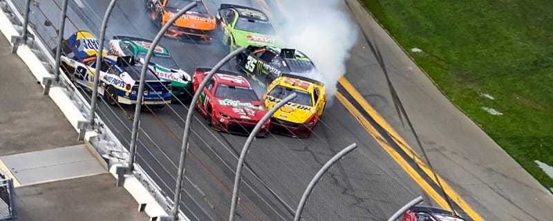 Denny Hamlin shuts down conversation surrounding Brad Keselowski, Riley Herbst final lap wreck: ‘We’re living in fairytale land’