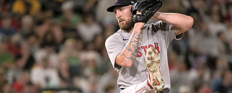 Red Sox’s Trevor Story gives Garrett Crochet his flowers after defeating Athletics