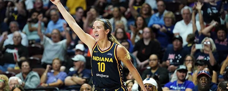 Lexie Hull celebrates Fever setting new wins record