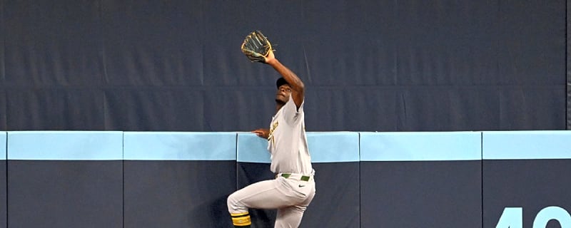 Athletics’ Denzel Clarke robs HR against hometown Blue Jays