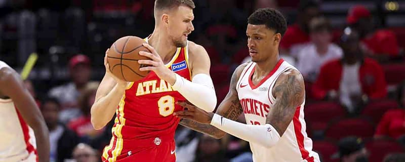 Watch Kristaps Porzingis bank his first bucket with the Hawks