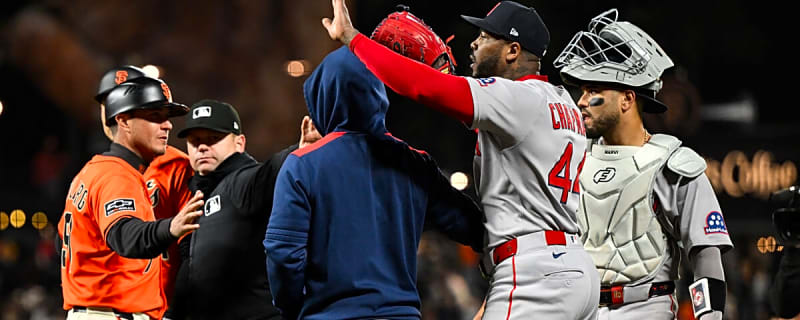 Red Sox’s Aroldis Chapman explains Wilmer Flores dust up from win vs. Giants